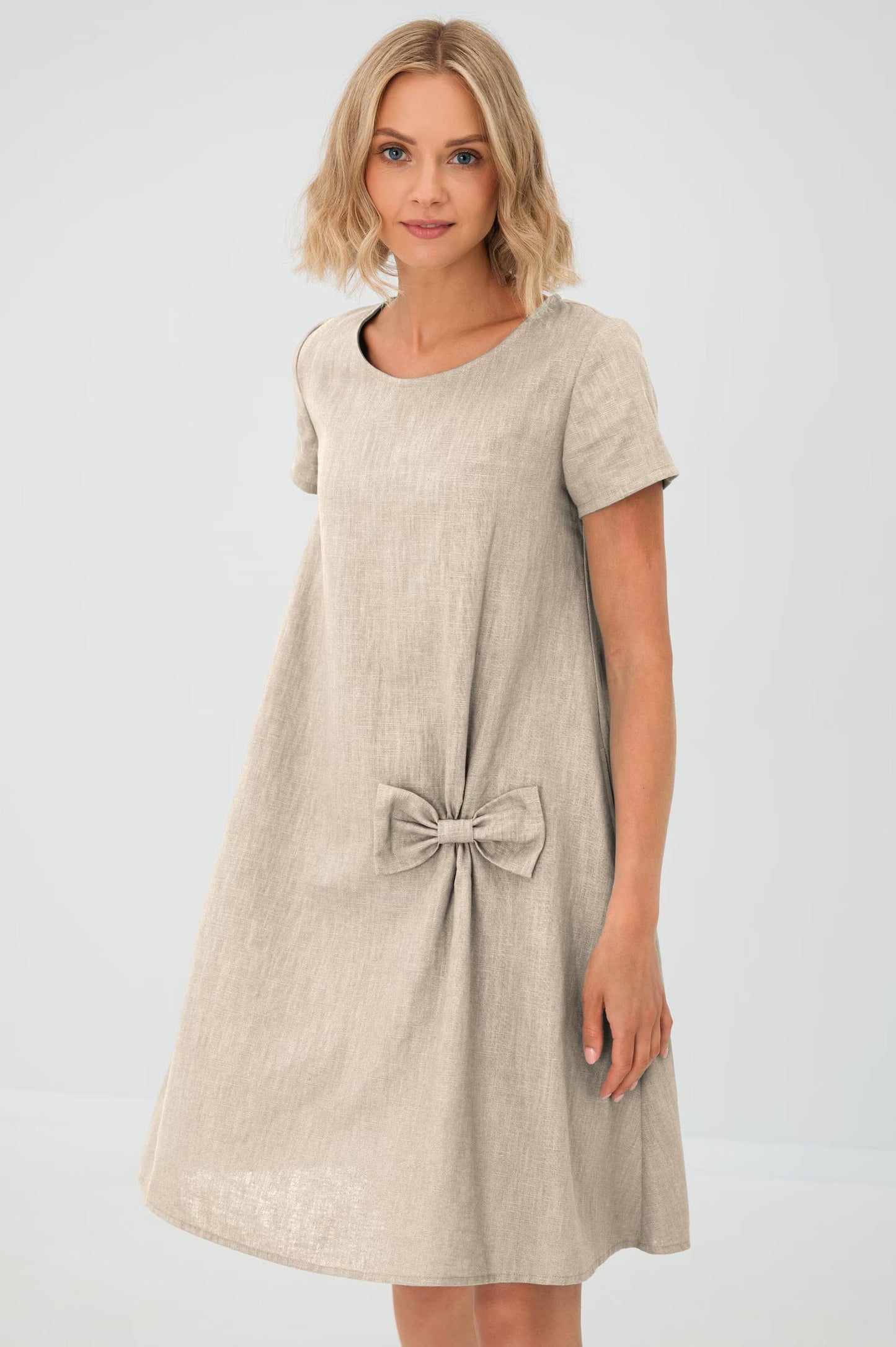 Robe “Douceur Noeud” – Élégance Minimaliste & Tissu Aérien